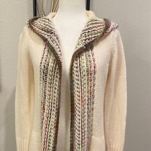 ANTHROPOLOGIE "Angel of the North" Rainbow Hooded Cardigan - Picture 2 of 15